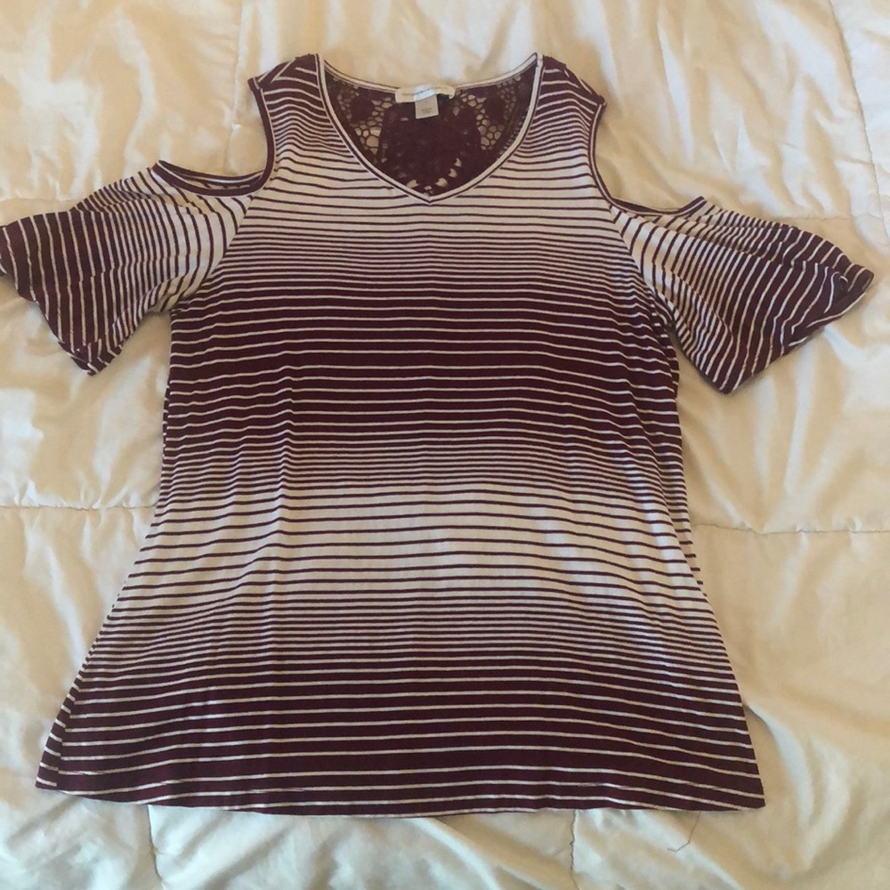 Christopher & Banks open shoulder blouse